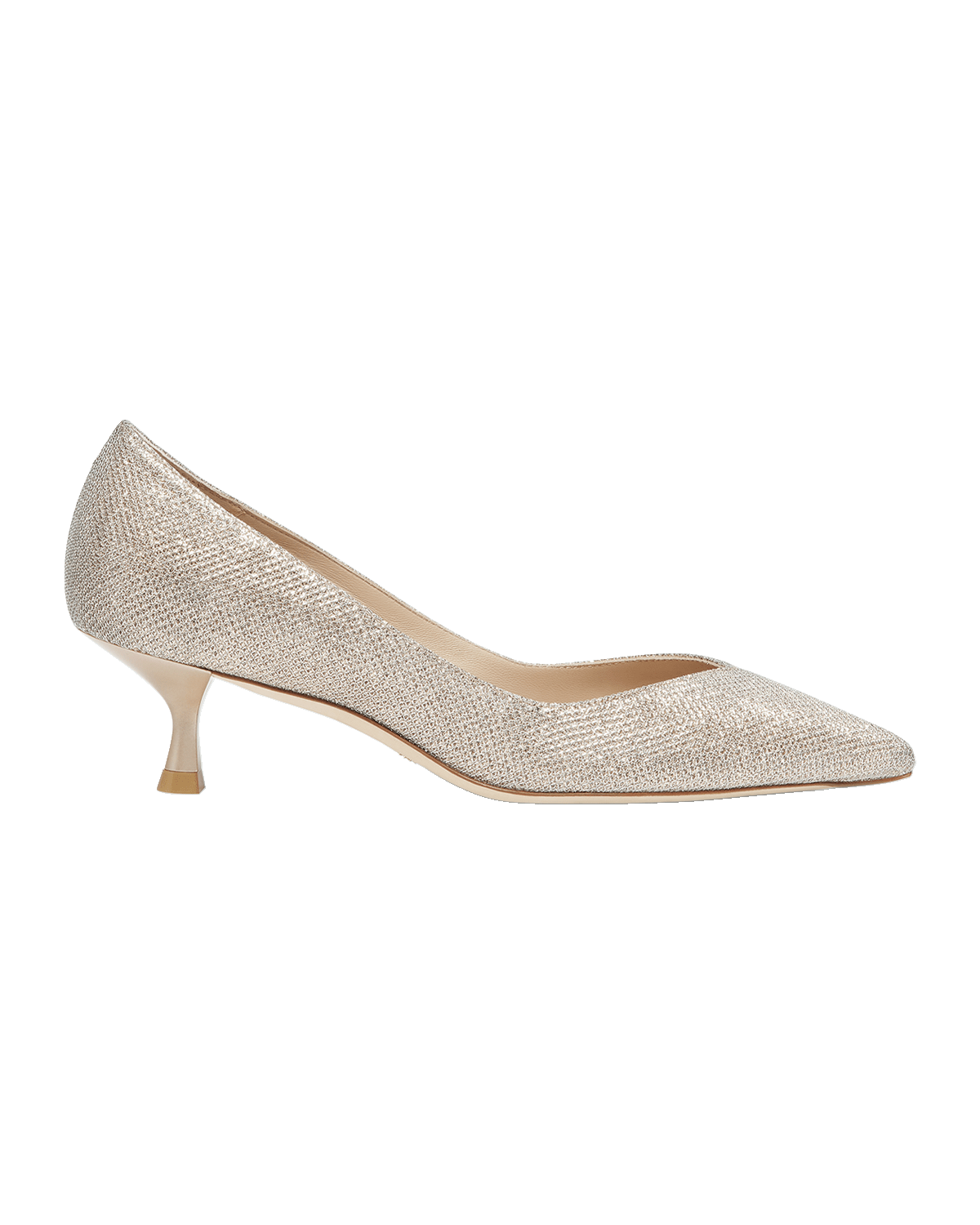 Stuart Weitzman Eva Metallic Kitten-Heel Pumps