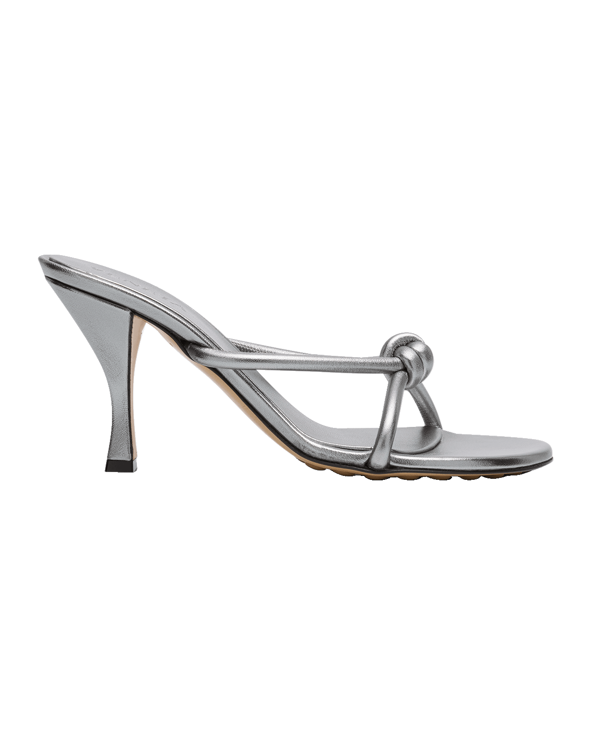 Bottega Veneta Blink Metallic Knot Slide Sandals