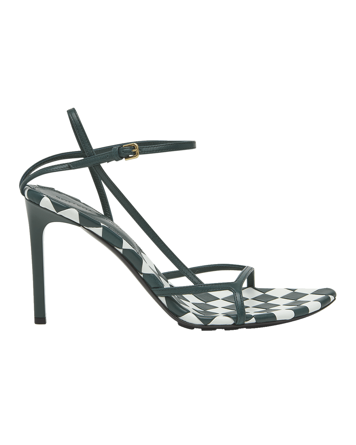 Bottega Veneta Leather Bicolor Ankle-Strap Sandals