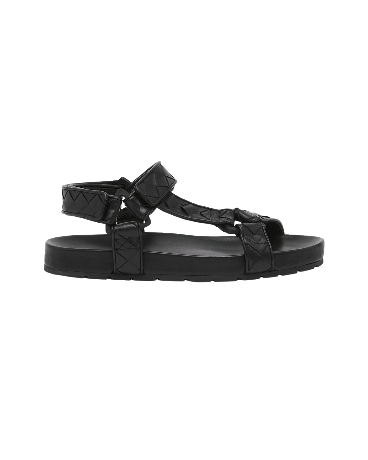 Bottega Veneta Men's Trip Intreccio Leather Slingback Sandals