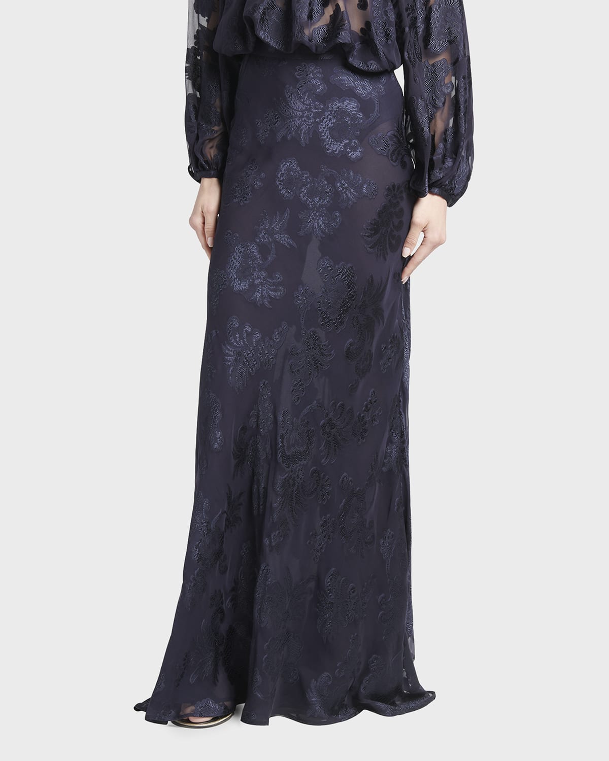 Etro Solid Fil Coupe Maxi Skirt