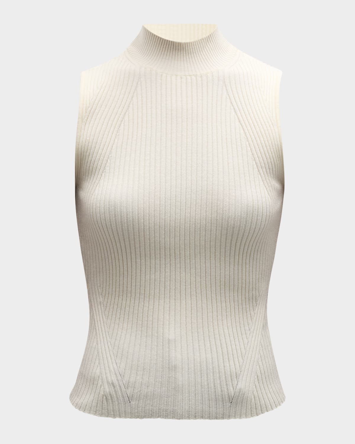 PAIGE Fidelia Ribbed Mock-Neck Tank Top