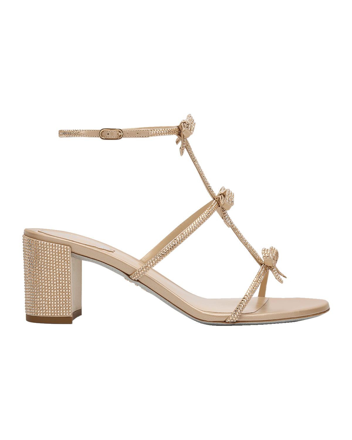 Rene Caovilla Caterina Embellished Bows Ankle-Strap Sandals
