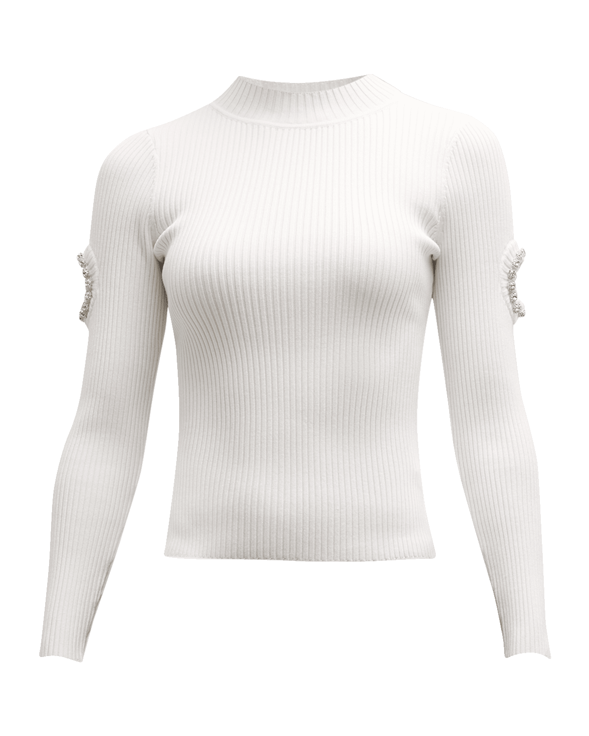 Milly Ribbed Mock-Neck Cutout Pullover