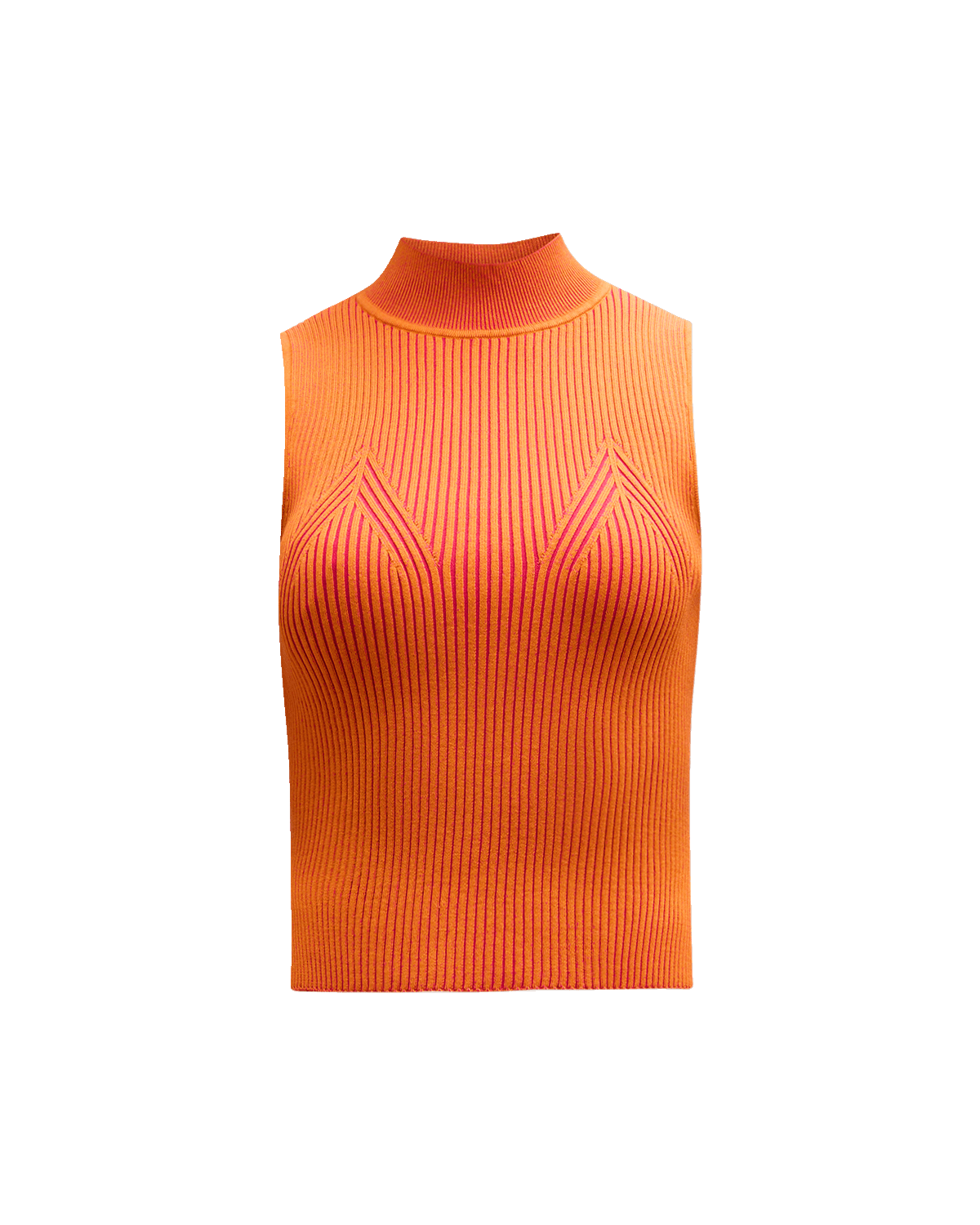 Milly Ribbed Mock-Neck Shell Top