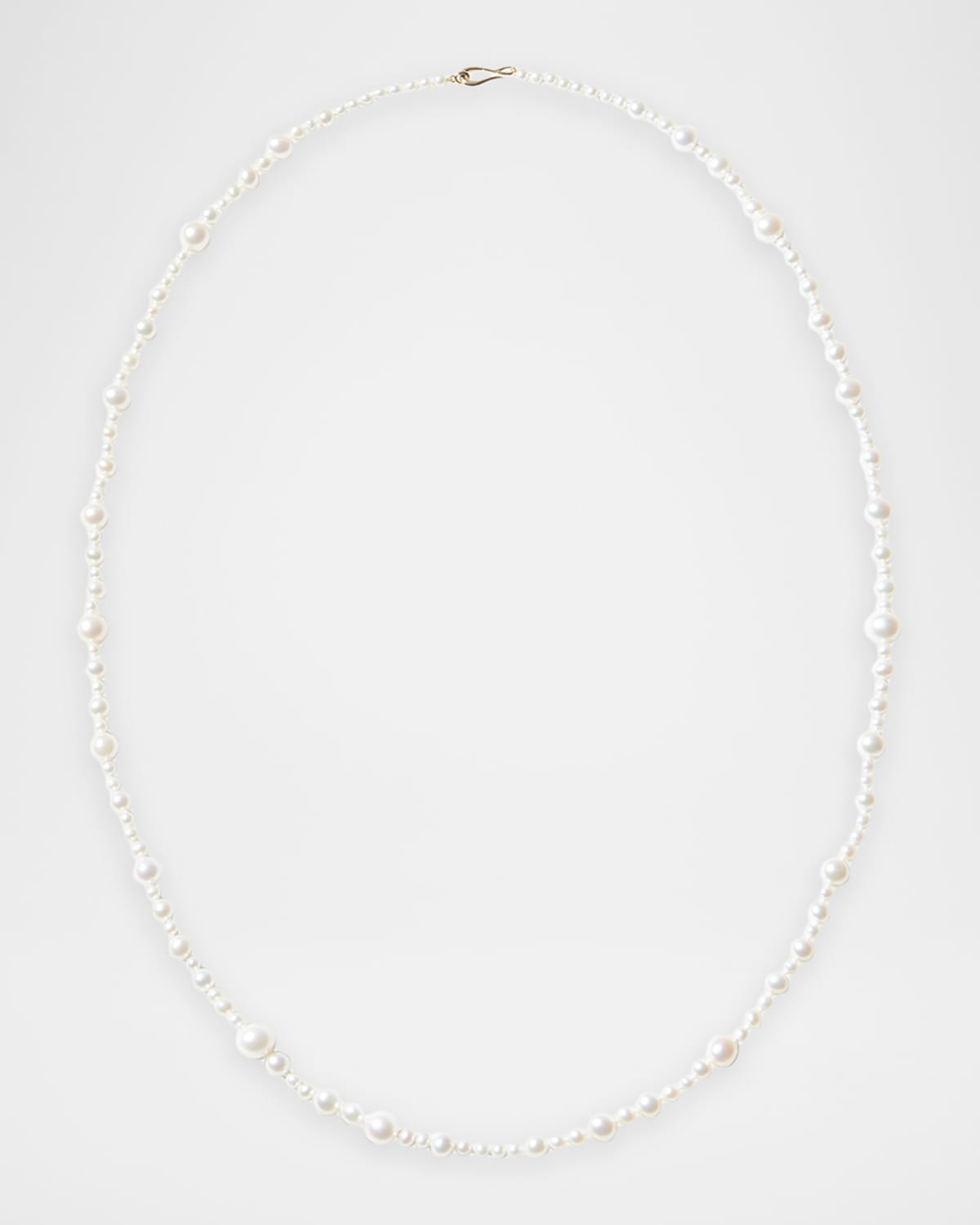 Mizuki 14K Yellow Gold Multi-Size White Freshwater Pearl Strand Necklace