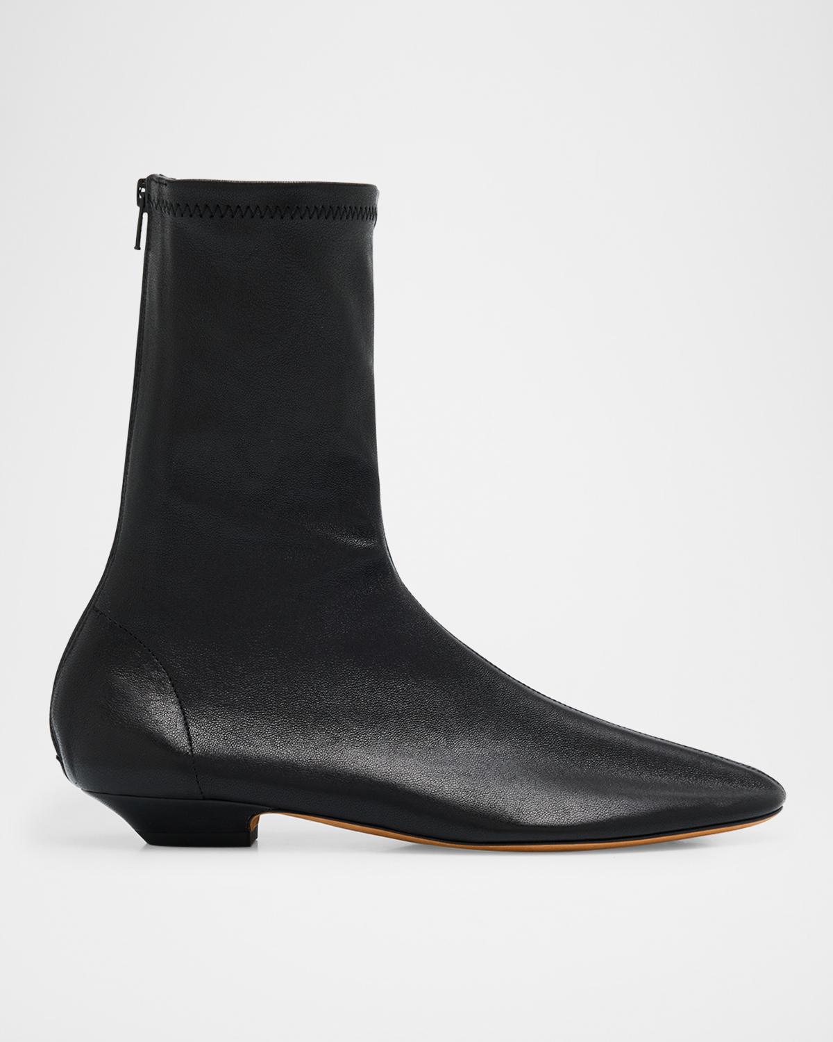 Khaite Apollo Leather Zip Ankle Boots