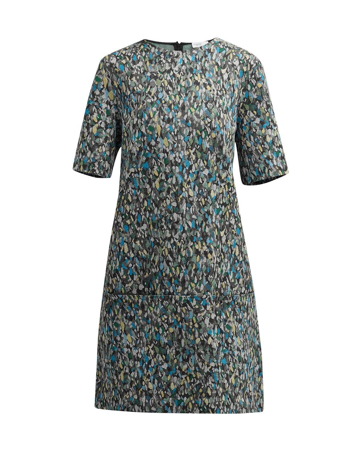 Rosetta Getty Carpet Foam Jacquard Short-Sleeve Mini Shift Dress