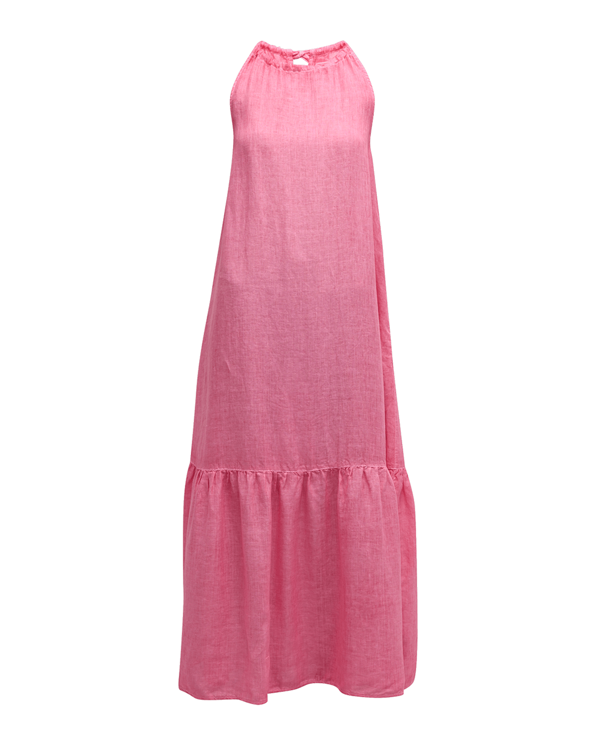 120% Lino Sleeveless Linen Halter Maxi Dress