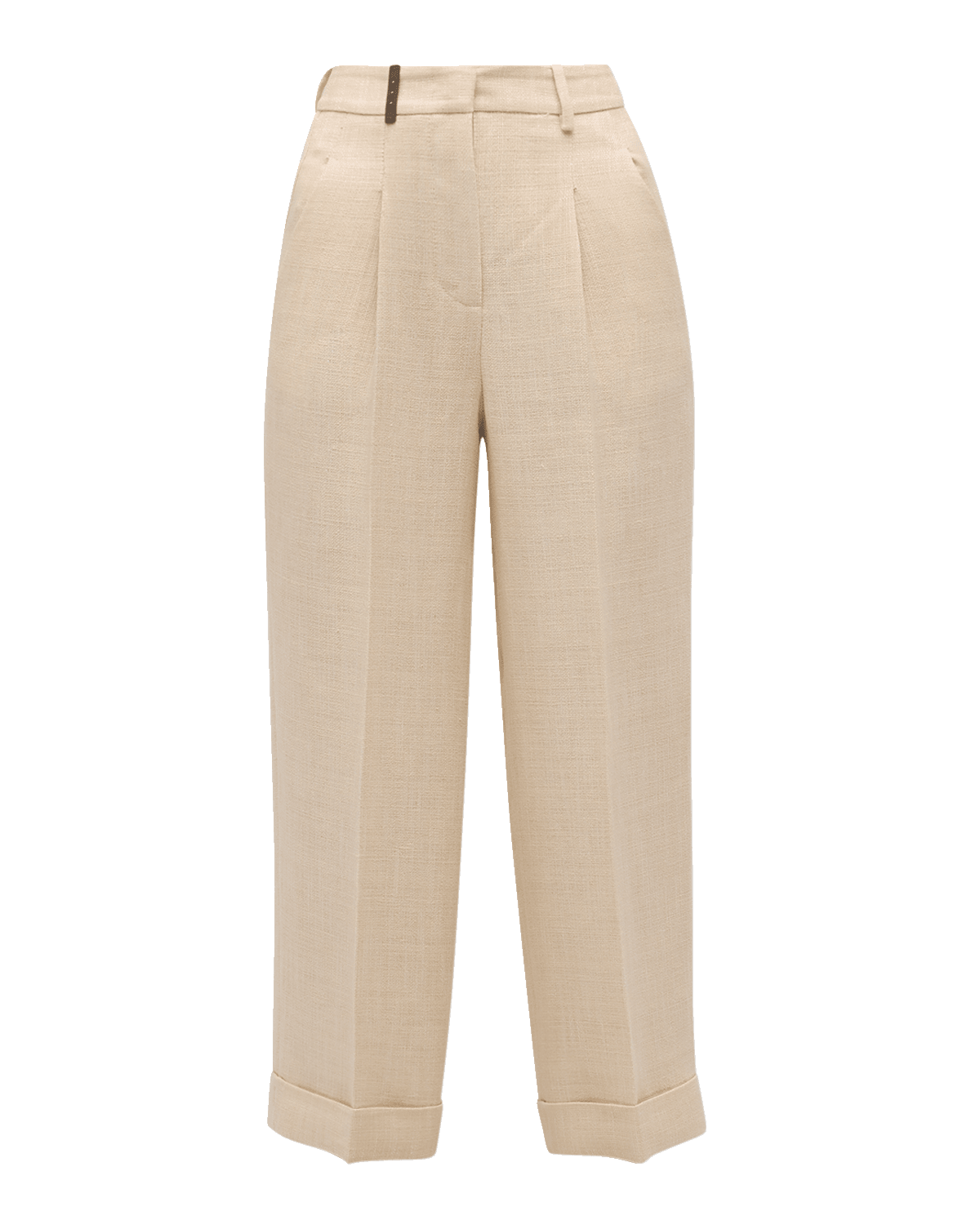 Peserico Pleated High-Rise Cropped Pants