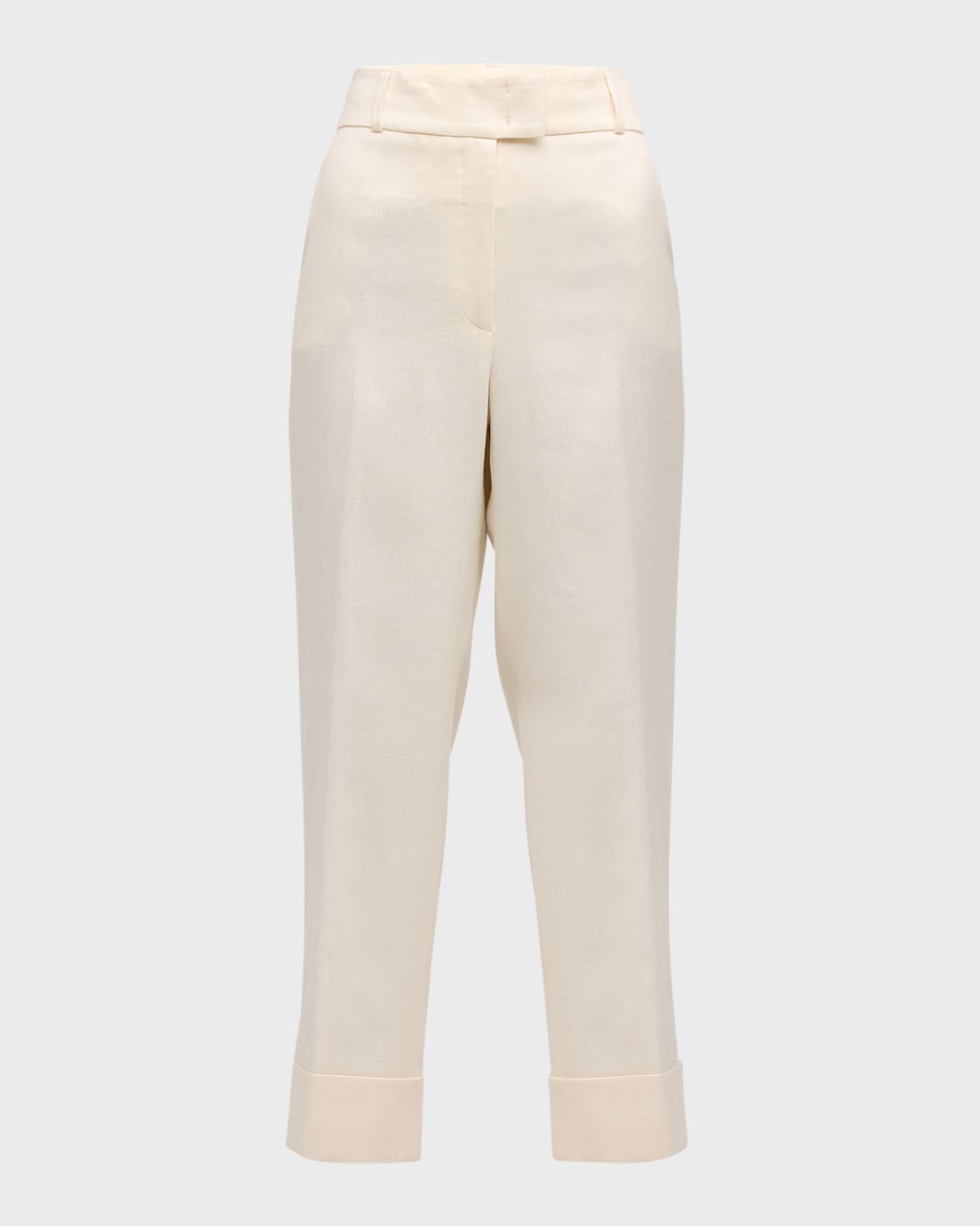Peserico Cropped High-Rise Twill Palazzo Pants