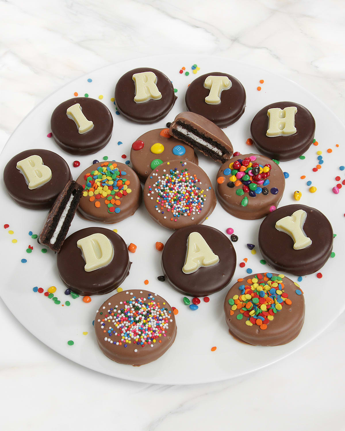 Chocolate Covered Company Birthday Belgian Chocolate Sandwich Cookies