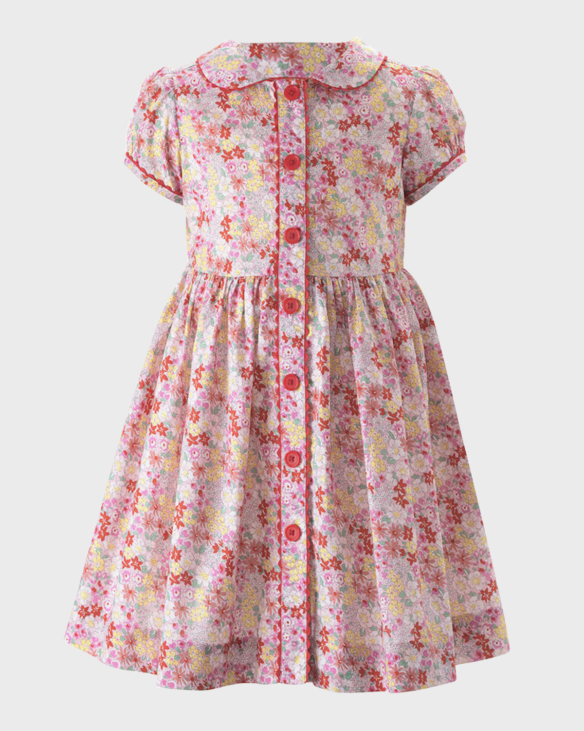 Rachel Riley Girl's Ditsy Garden Button-Front Dress, Size 2-10