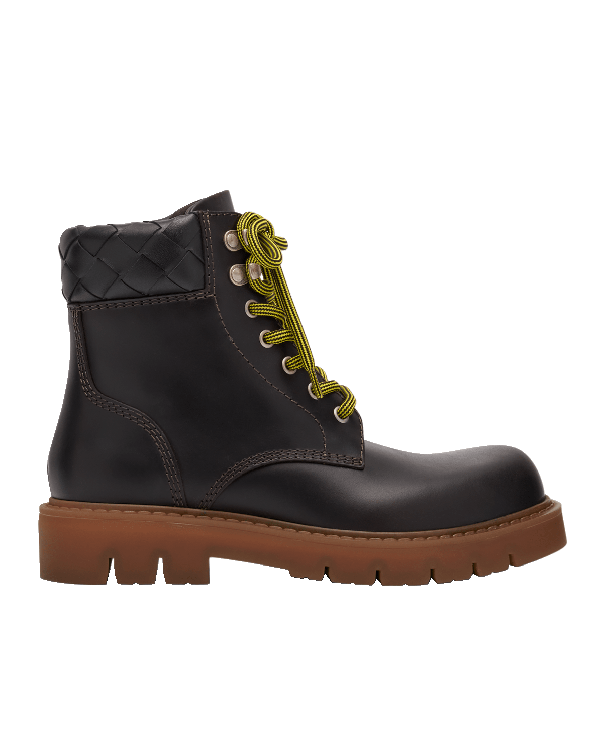 Bottega Veneta Haddock Calfskin Intrecciato Combat Booties