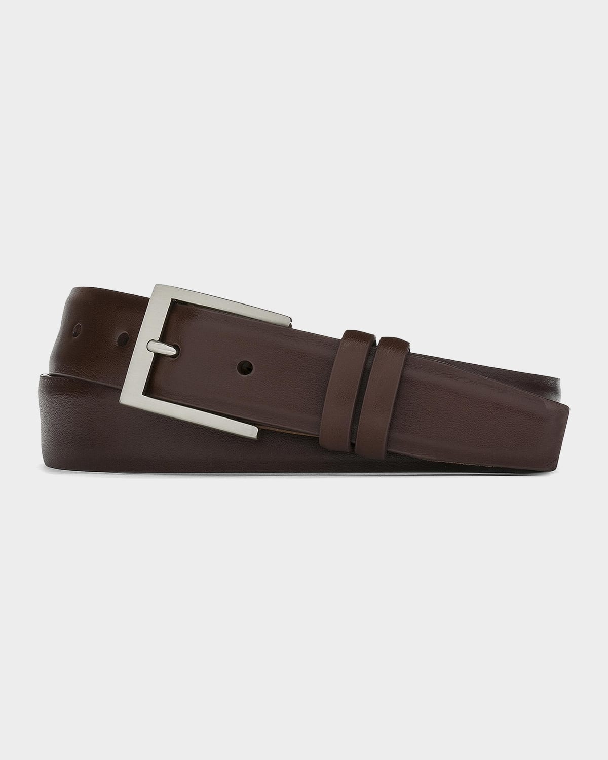 W. Kleinberg Men 's Semi-Matte Calf Leather Belt