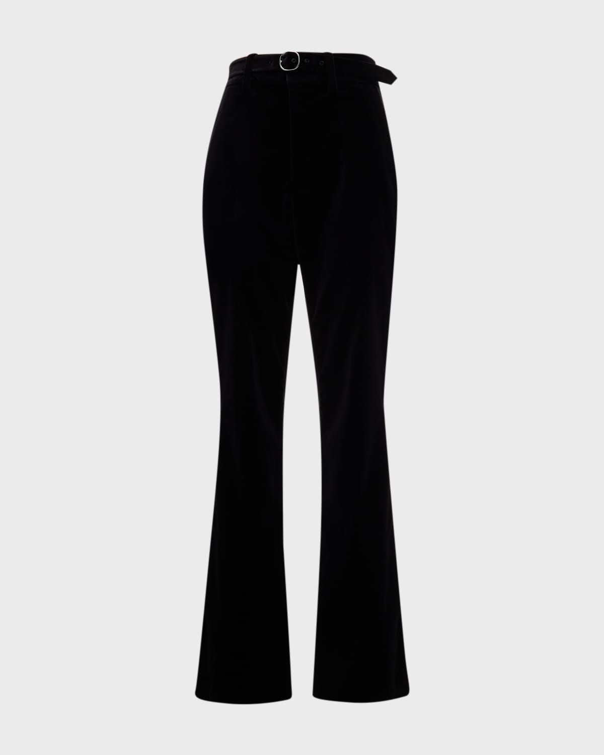 Proenza Schouler Marie Belted Bootcut-Leg Velvet Pants