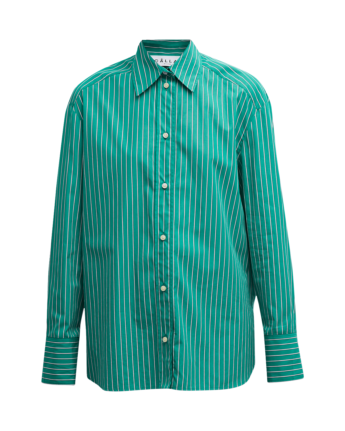 CALLAS Milano Lyn Striped Button-Down Cotton Shirt