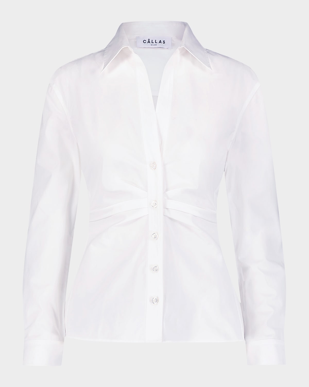 CALLAS Milano Savile Button-Down Silk Twill Scarf Shirt