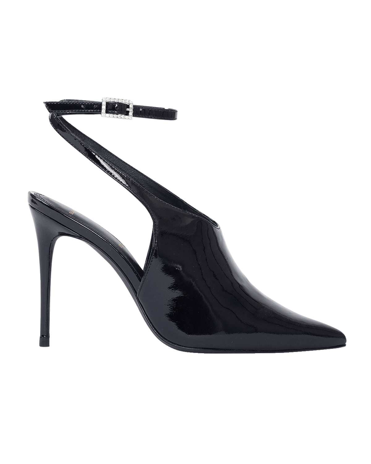 Black Suede Studio Salma Patent Ankle-Strap Pumps