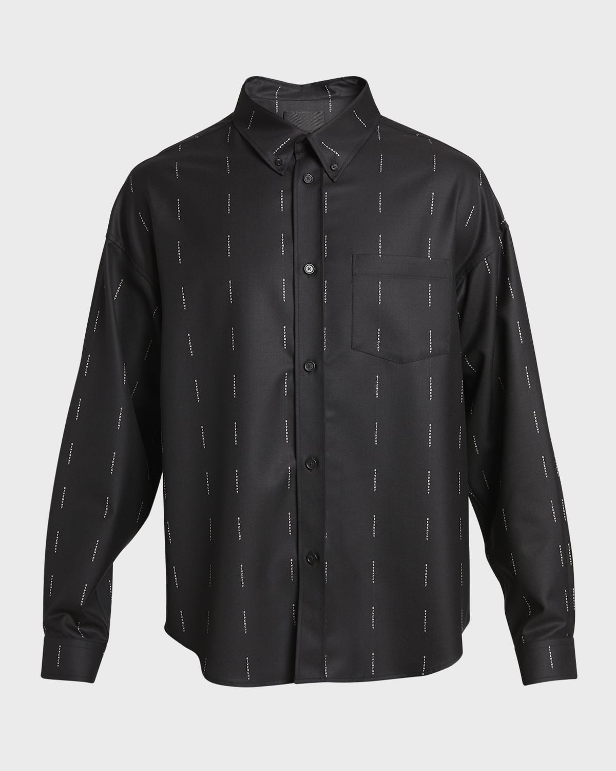 Givenchy Men's Dress Shirt with Logo Pinstripes