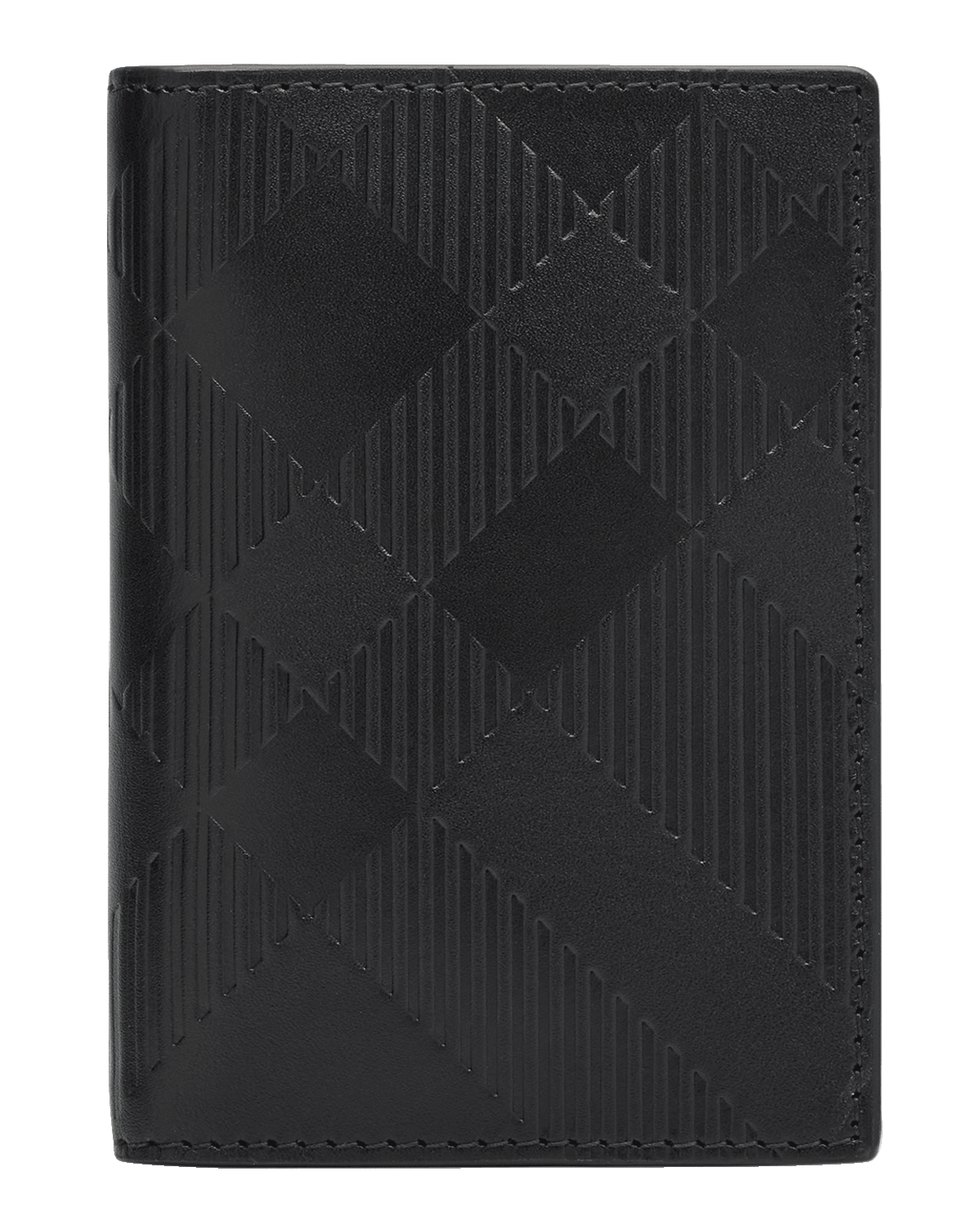 Burberry Men's Embossed Check Leather Bifold Card Holder