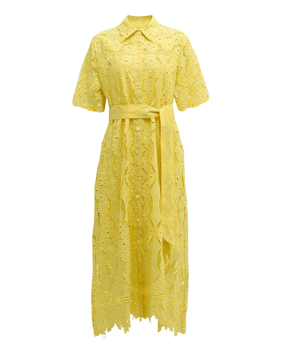 Evi Grintela Valerie Floral Lace Midi Shirtdress