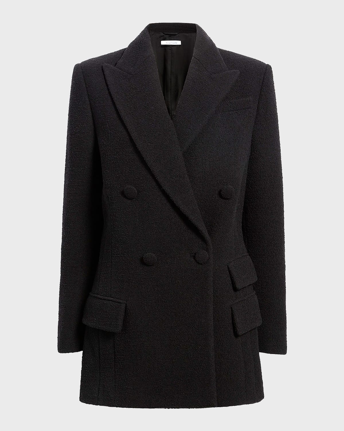 Another Tomorrow Boucle Blazer Coat with Side Zippers