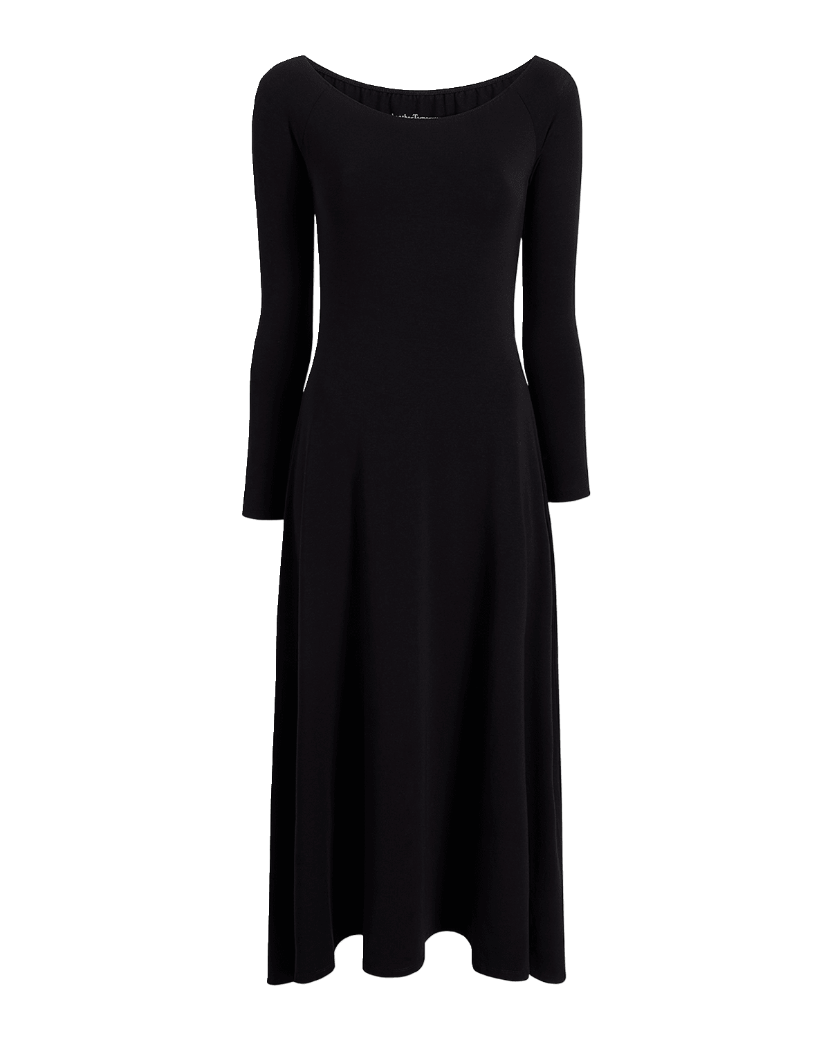 Another Tomorrow Off-The-Shoulder Long-Sleeve Leotard Midi Dress