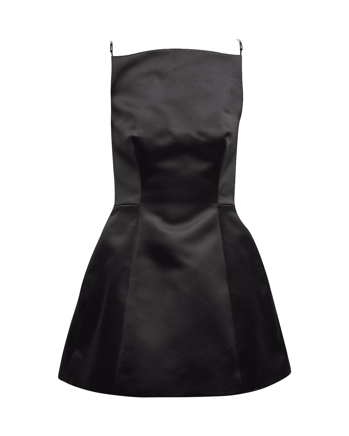 Brandon Maxwell Boat-Neck Sleeveless Silk Bubble Mini Dress