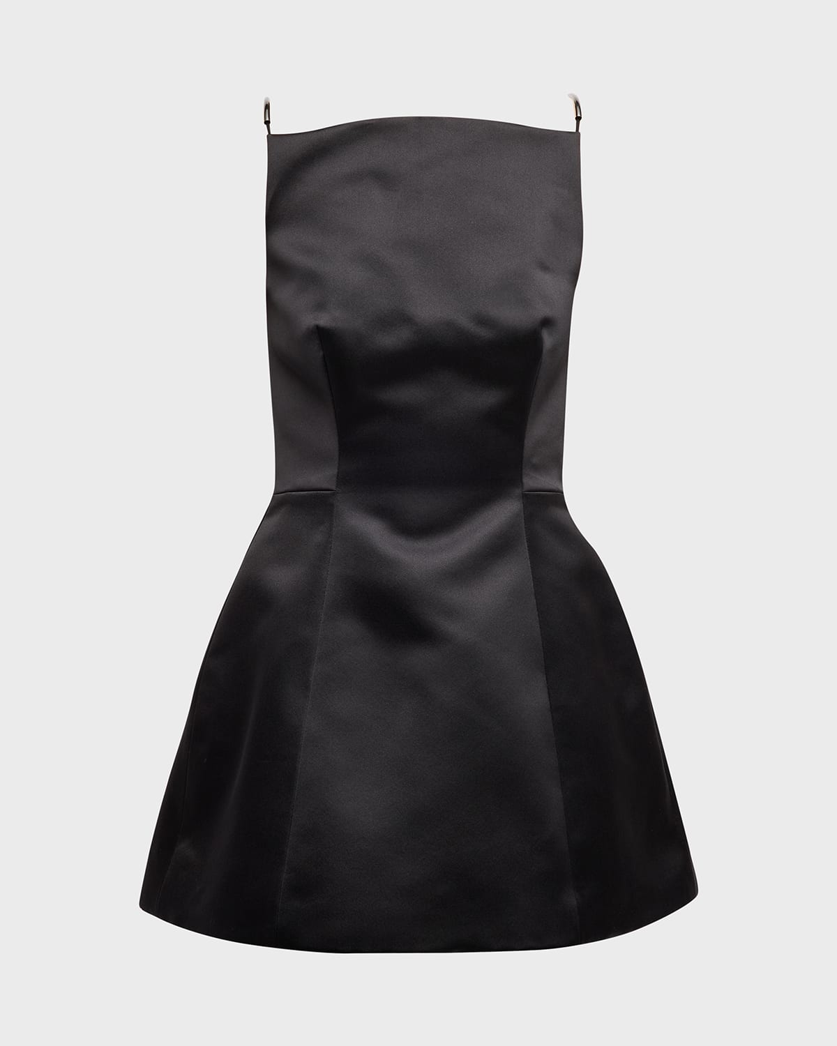 Brandon Maxwell Boat-Neck Sleeveless Silk Bubble Mini Dress