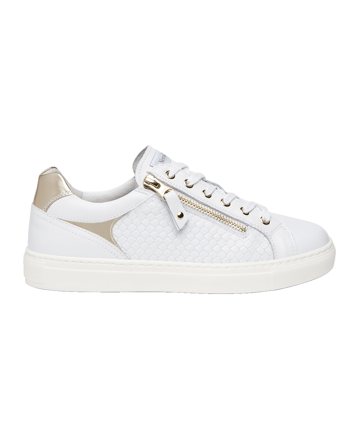 NeroGiardini Woven Leather Zip Low-Top Sneakers
