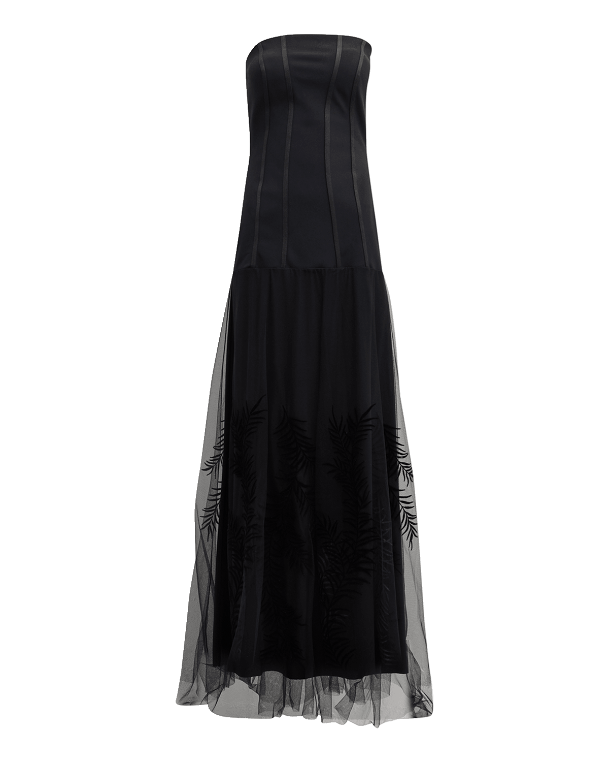 Chiara Boni La Petite Robe Strapless Embroidered Illusion Gown