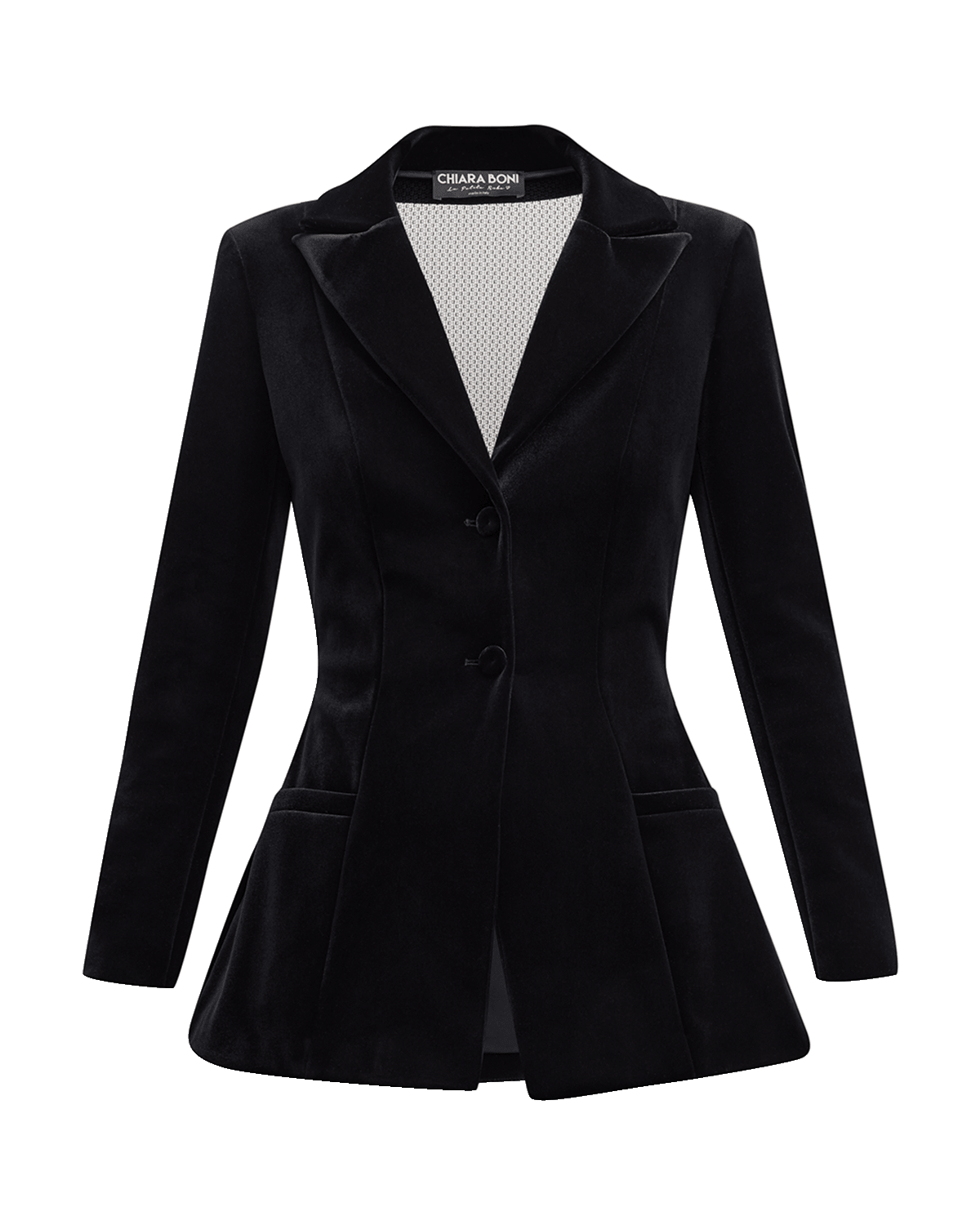 Chiara Boni La Petite Robe Valona Single-Breasted Velvet & Lace Jacket