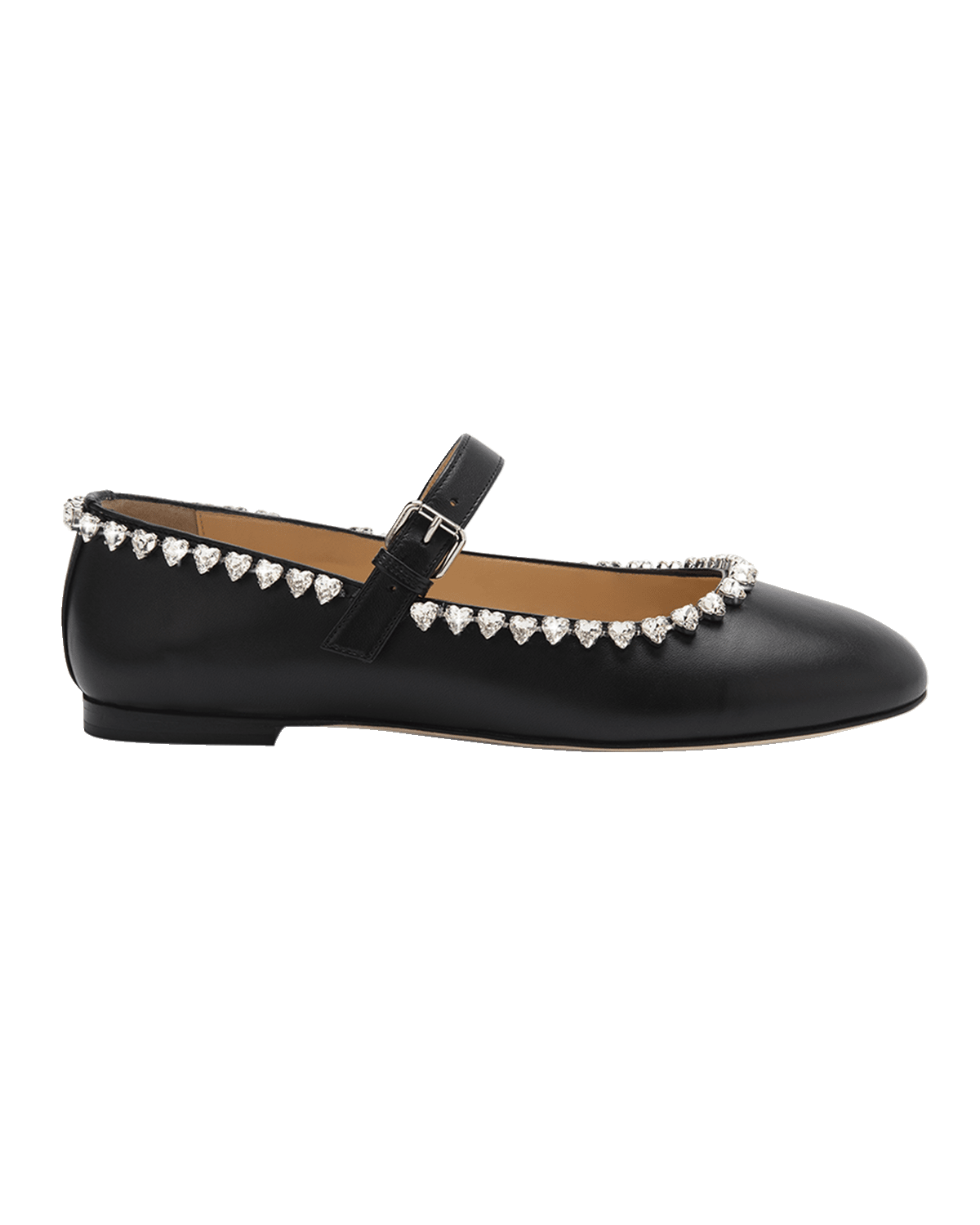 MACH & MACH Audrey Embellished Leather Ballerina Flats