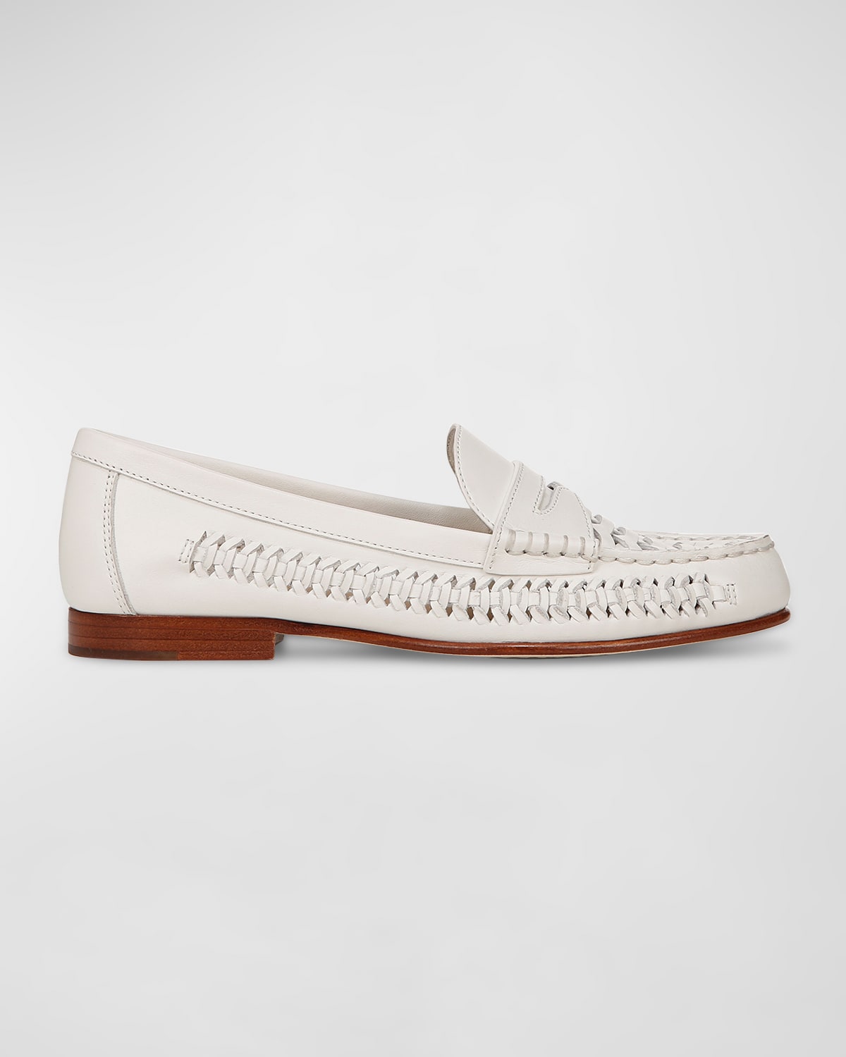 Veronica Beard Woven Leather Penny Loafers