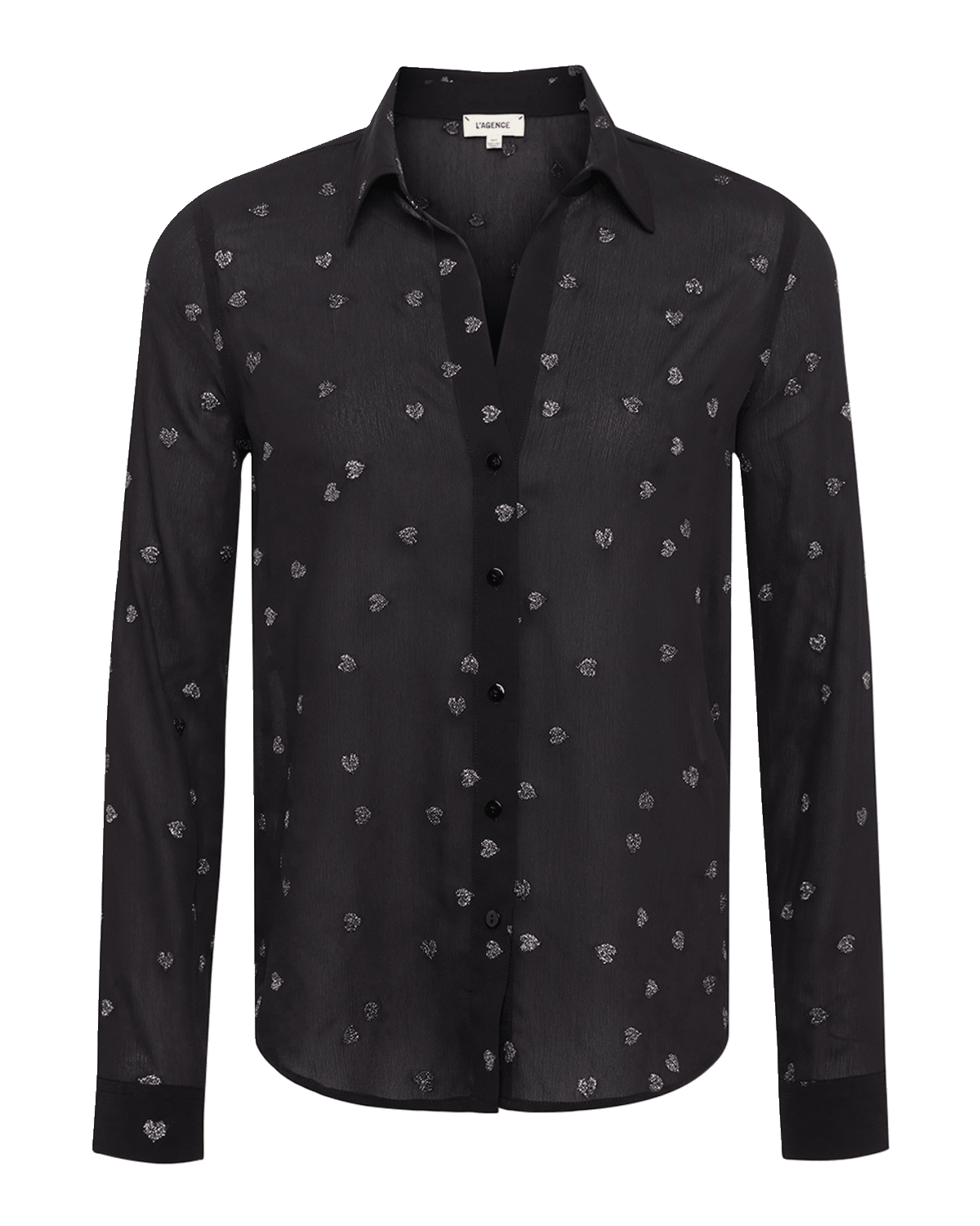 L'Agence Laurent Heart-Printed Button-Front Shirt