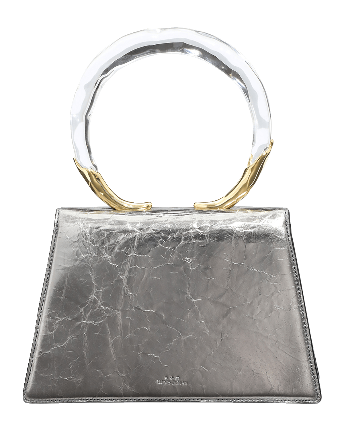 Alexis Bittar Quad Cracked Metallic Ring Top-Handle Bag