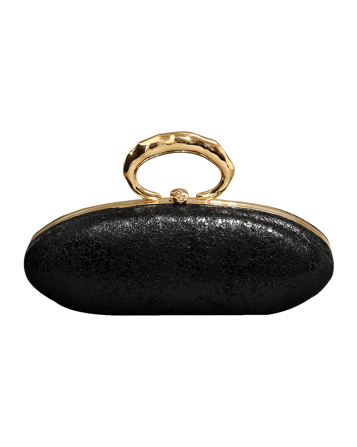 Alexis Bittar Molten Gold Bullet Minaudiere - Black