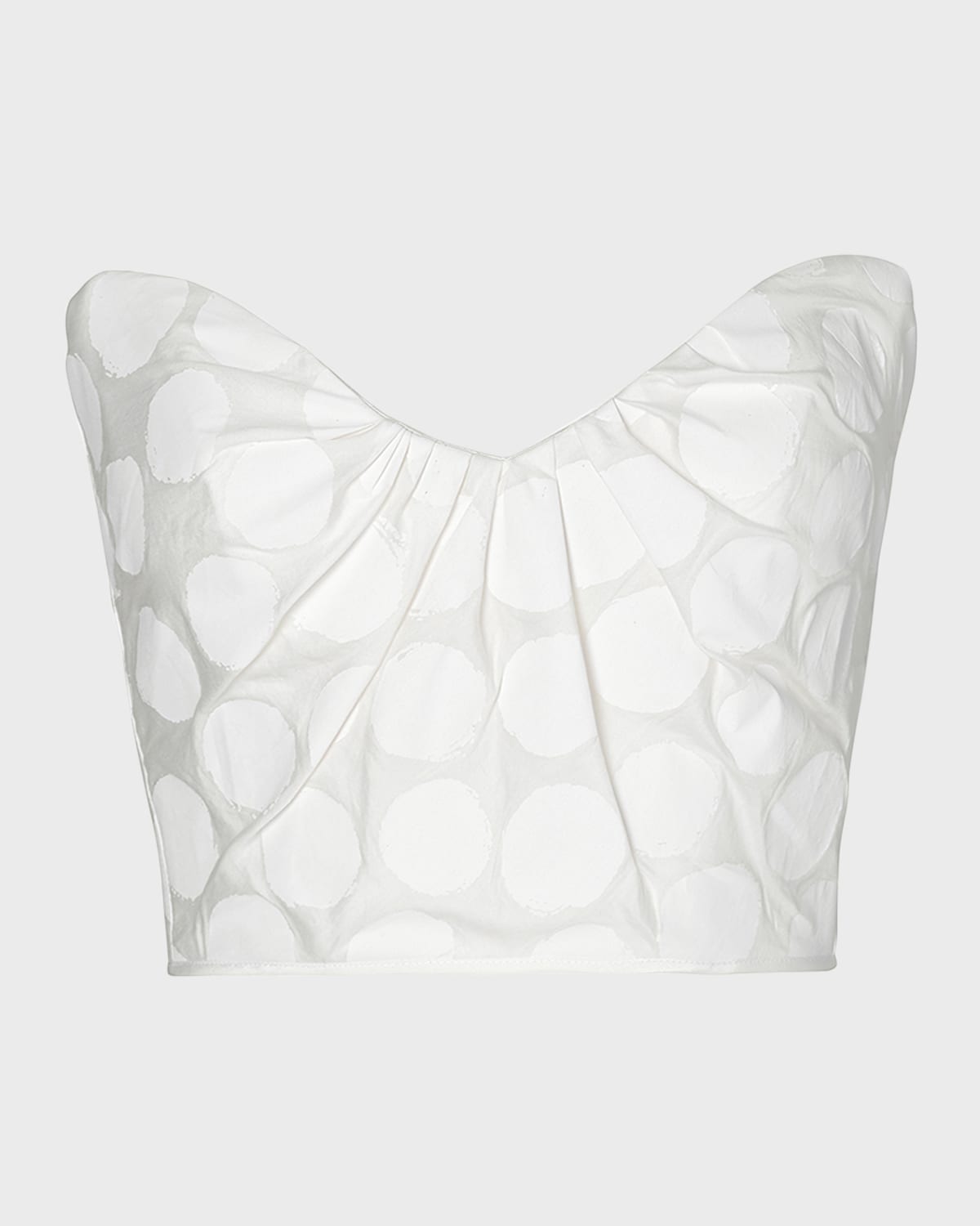 Maticevski Immortelle Polka-Dot Crop Strapless Bustier Top