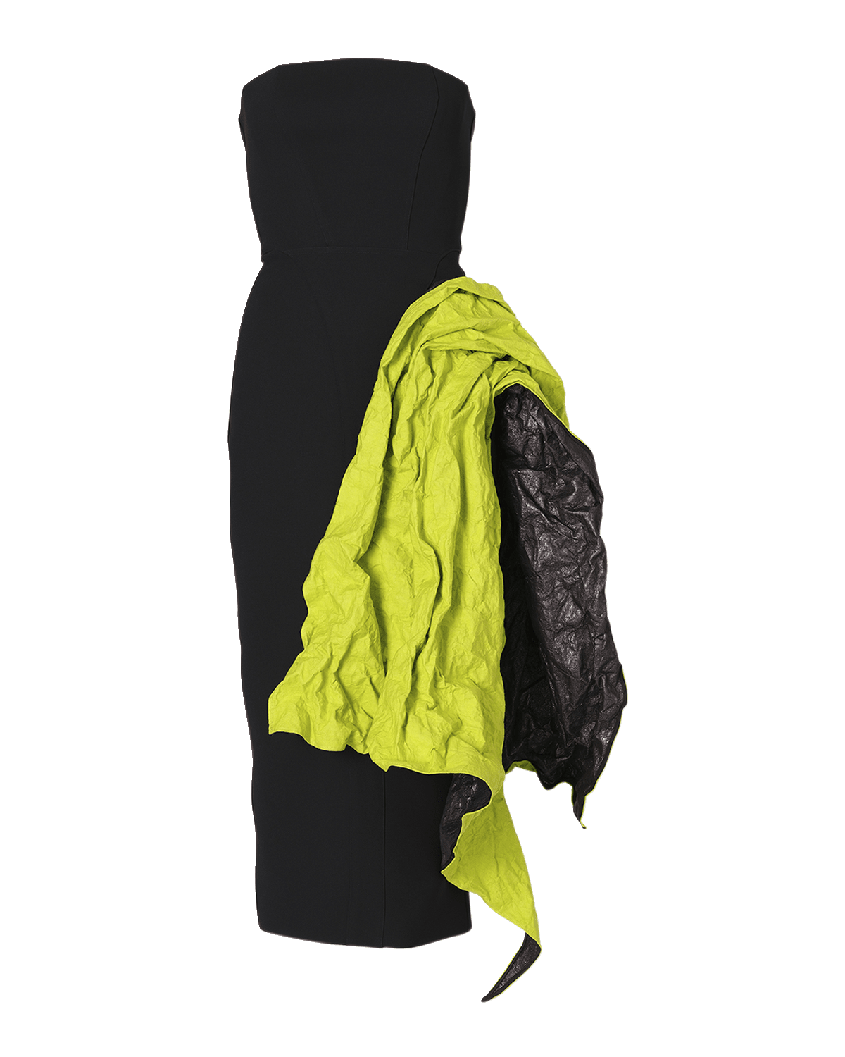 Maticevski Hyssop Contrast Drape Strapless Midi Dress