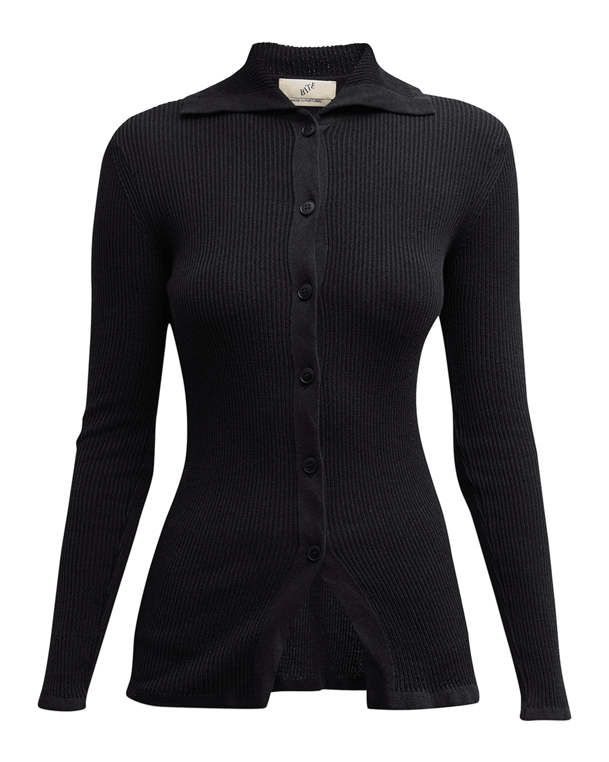 BITE Studios Rib Knit Collared Cardigan