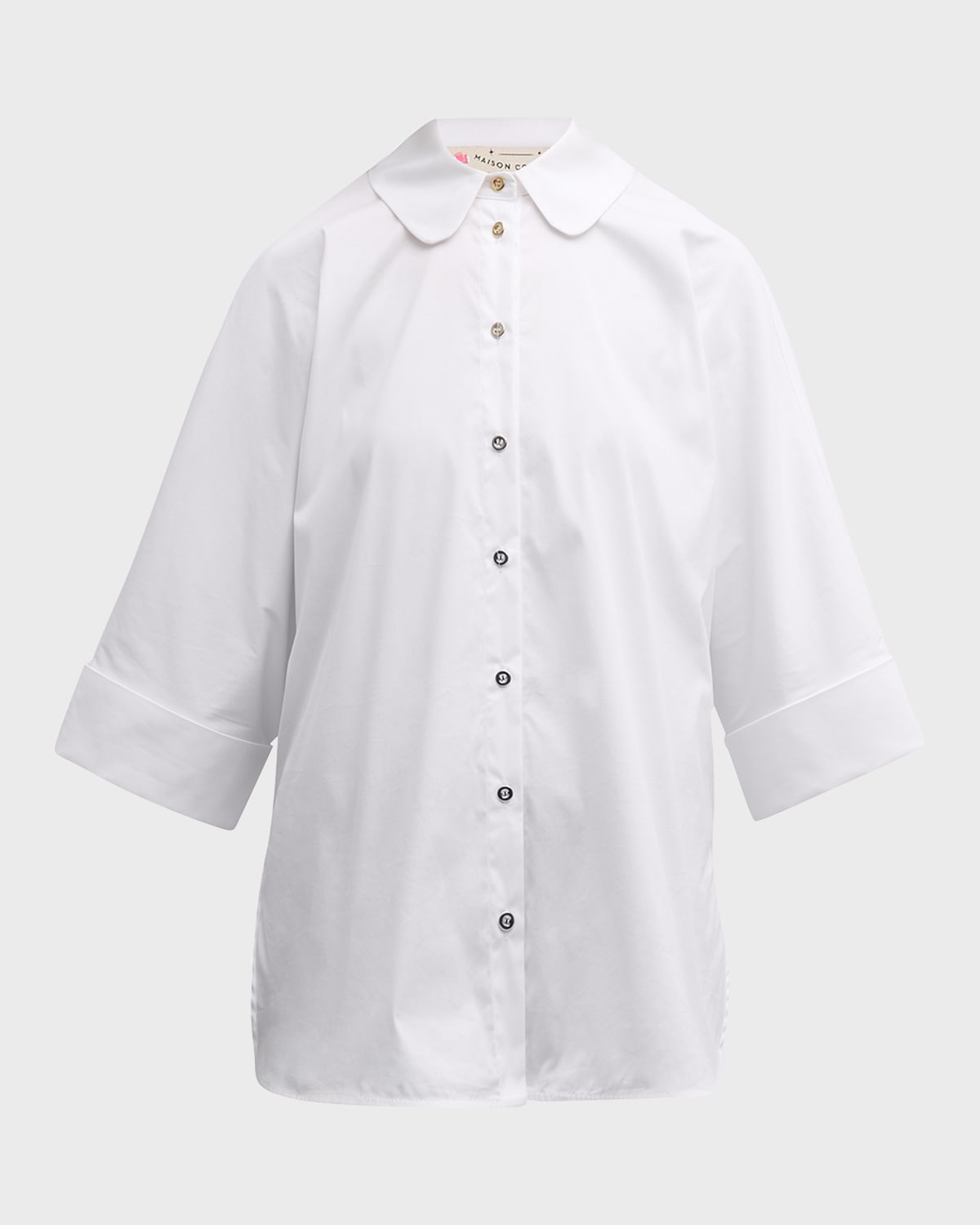 Maison Common Easy Button-Front Shirt with Gold Buttons