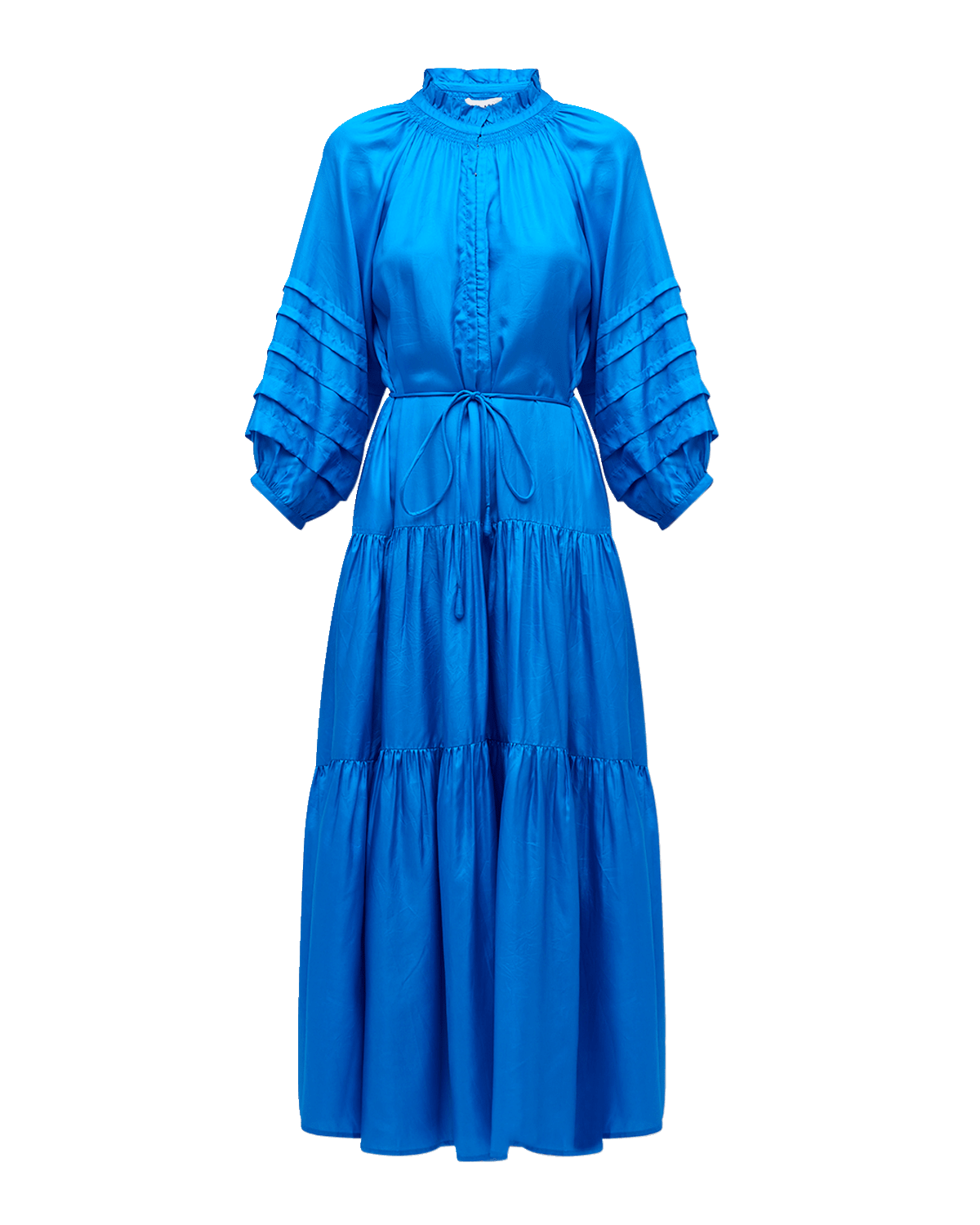 Apiece Apart Trinidad Tiered Blouson-Sleeve Maxi Dress
