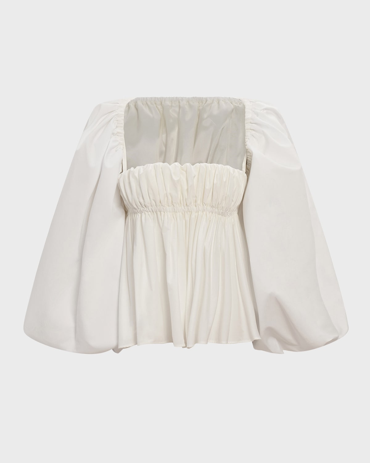 Altuzarra Momoko Puff-Bolero Ruched Peplum Top