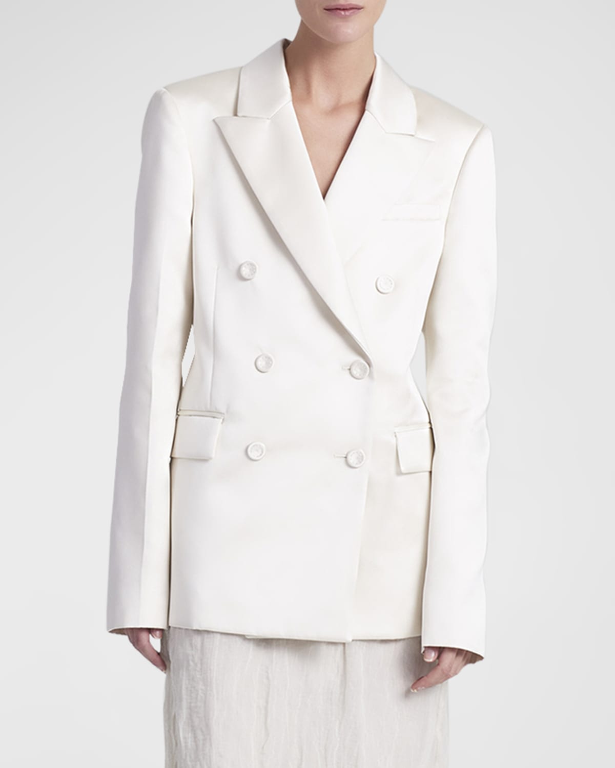 Altuzarra Hattson Satin Double-Breasted Jacket