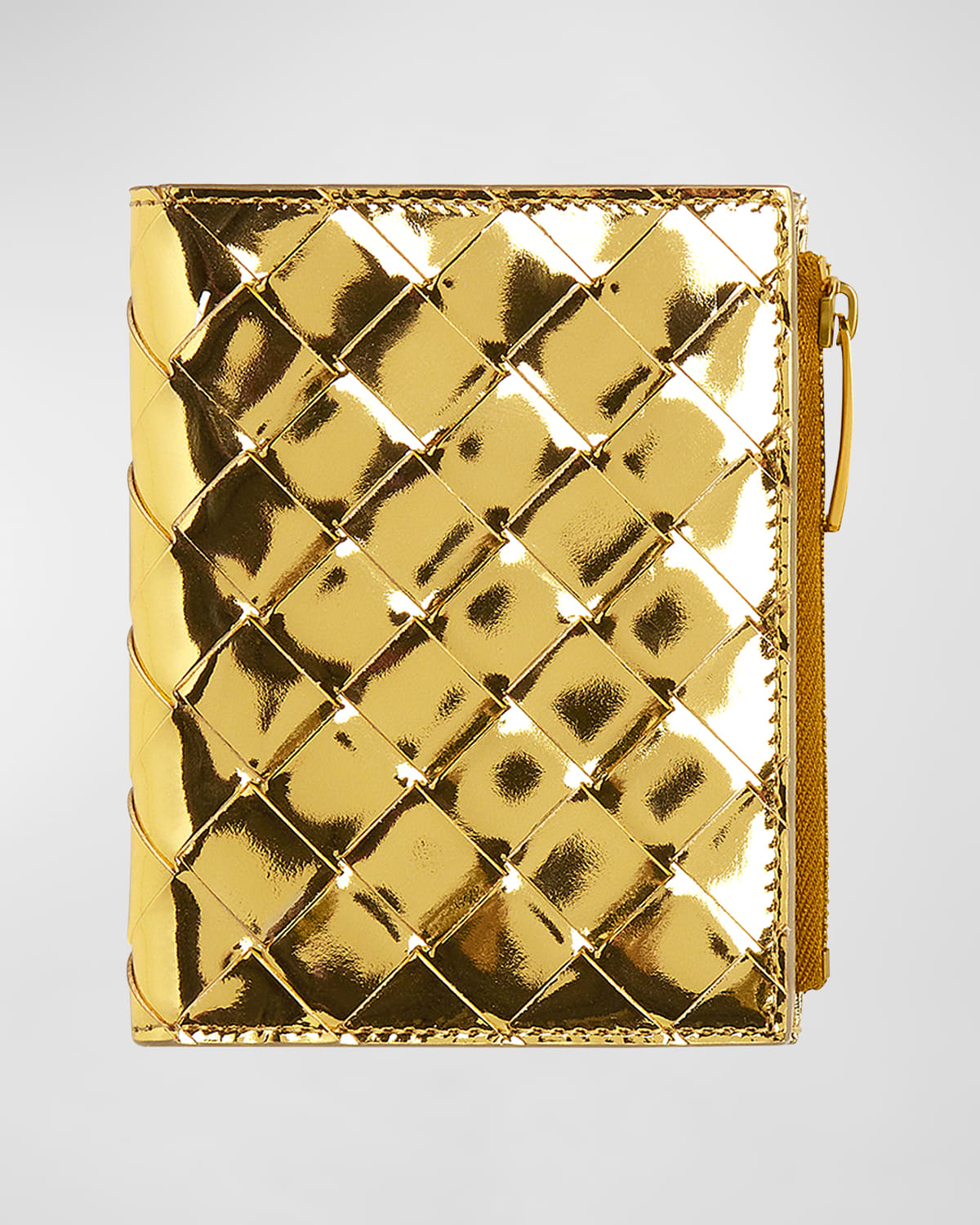 Bottega Veneta Small Intrecciato Bifold Zip Wallet