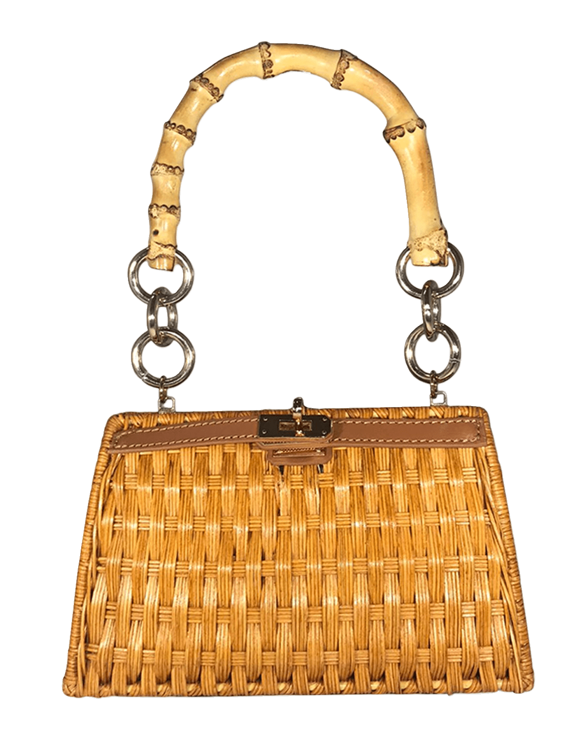 Serpui Chiara Straw Top-Handle Bag