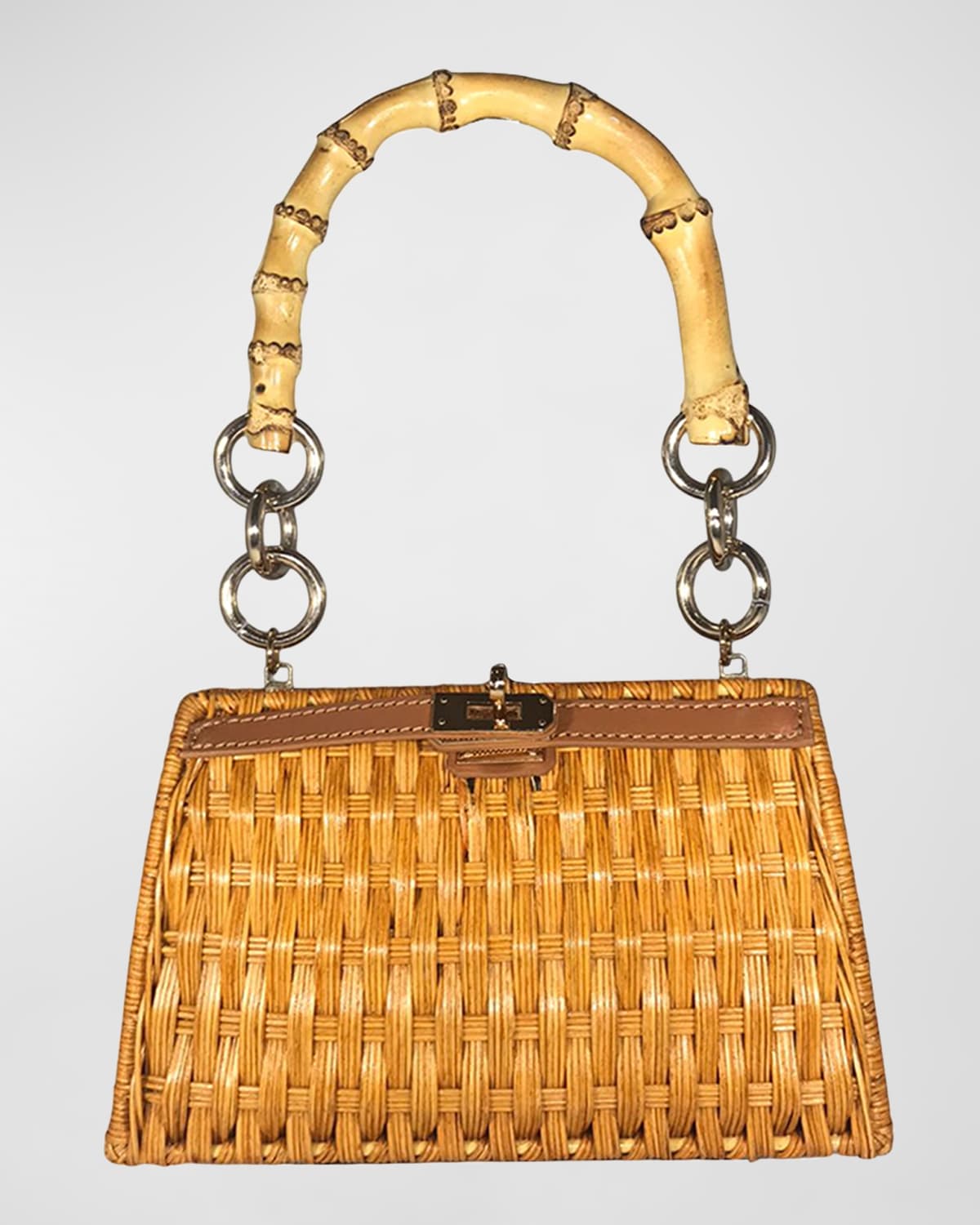 Serpui Chiara Straw Top-Handle Bag