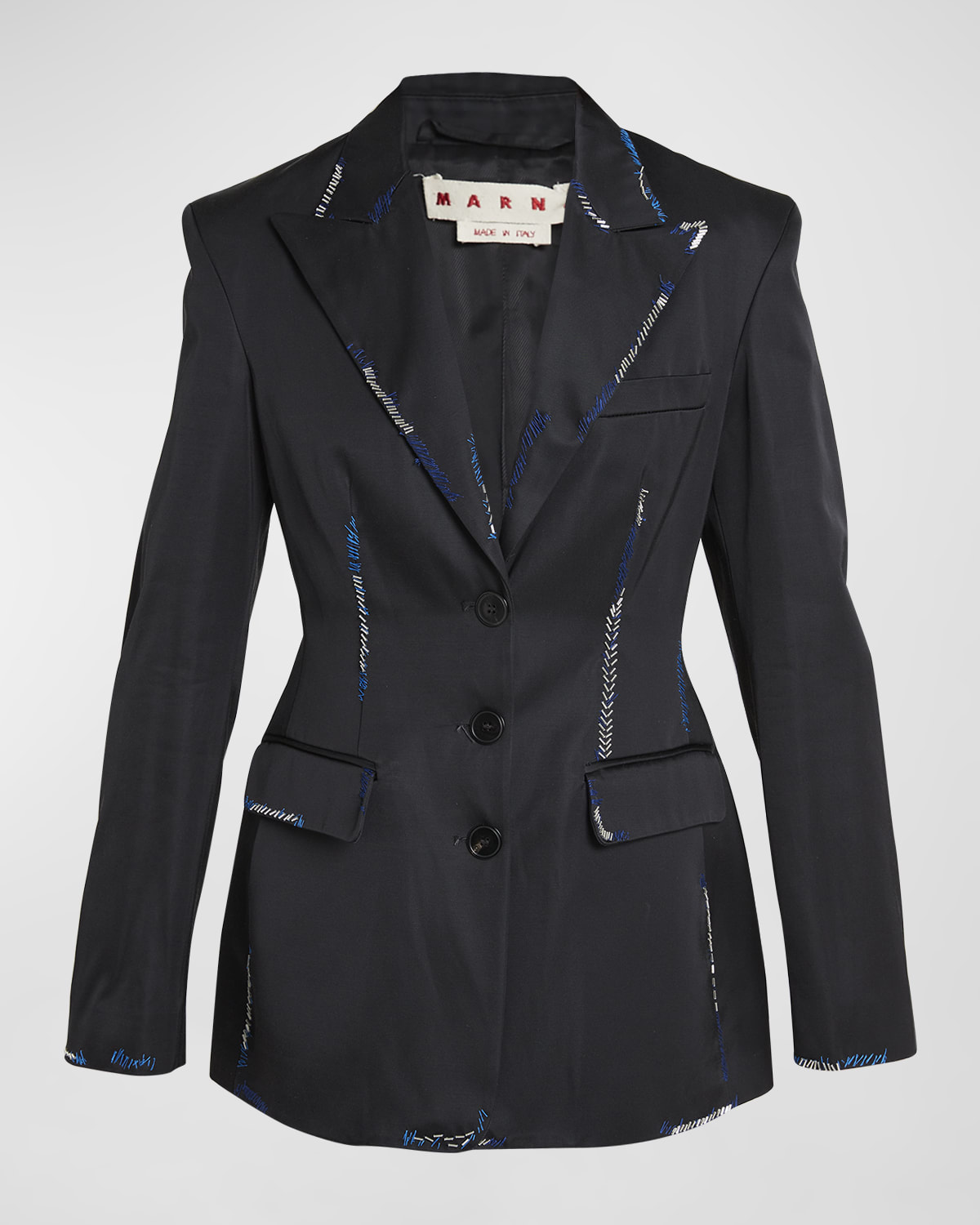 Marni Tuxedo Jacket with Beaded Embroidery