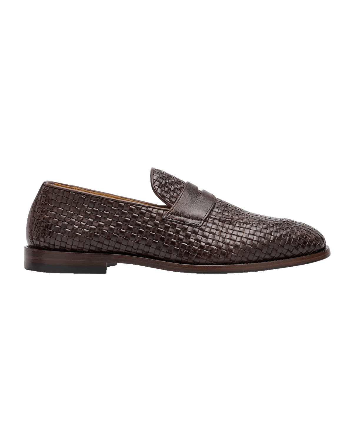 Brunello Cucinelli Men's Woven Leather Penny Loafers